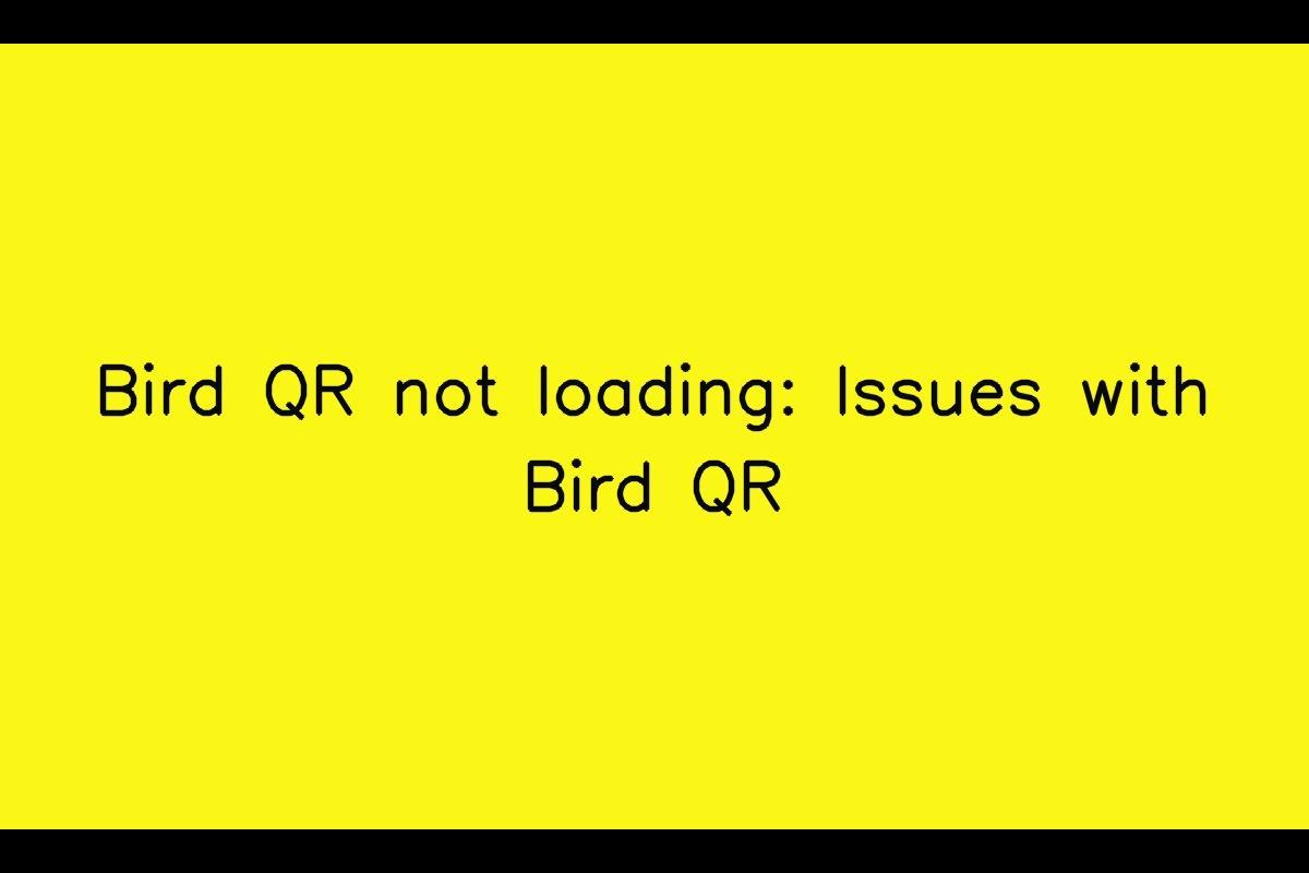 Bird QR Troubleshooting: What to Do When Bird QR is Unable to Load