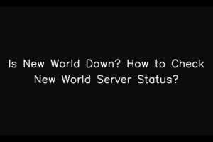 Is New World Down? How to Check New World Server Status?
